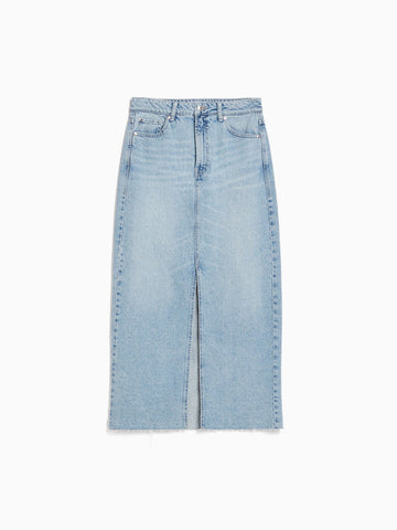 Long denim skirt