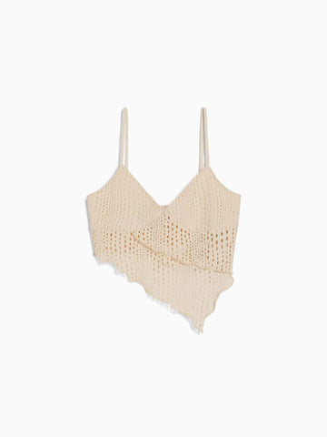 Rustic strappy crop top with seams