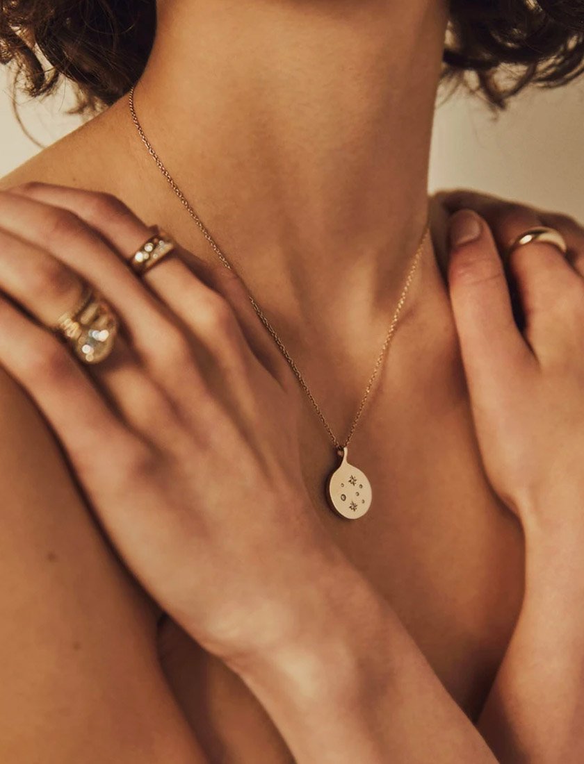 Diamond Detail In Gold Vermeil