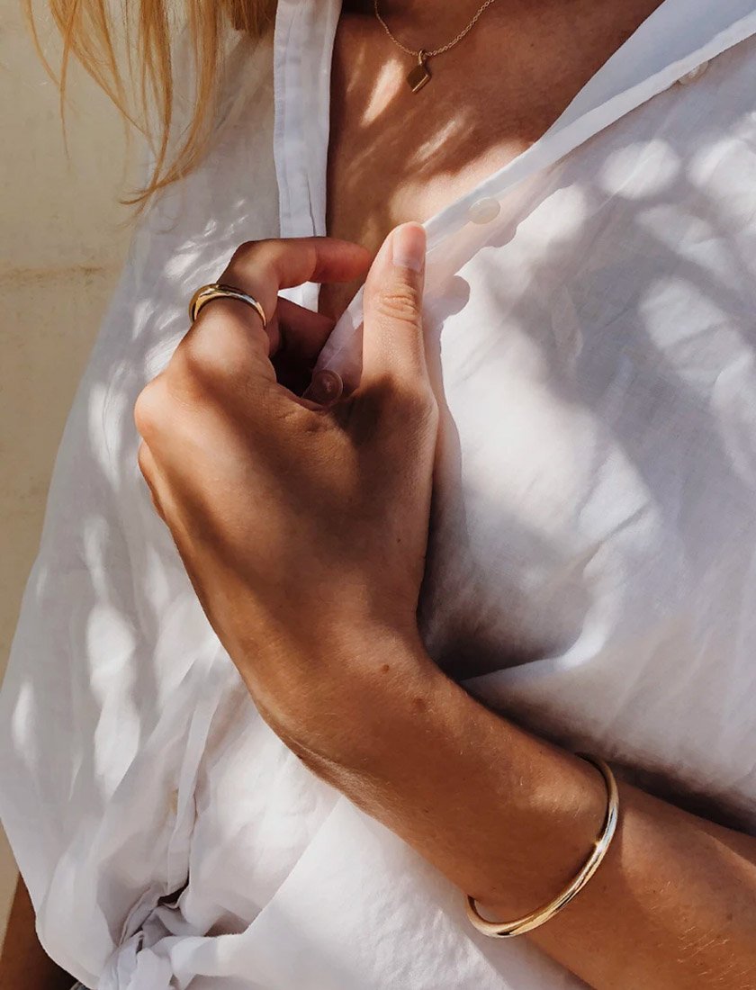 Brass Hammered Thin Cuff Bracelet