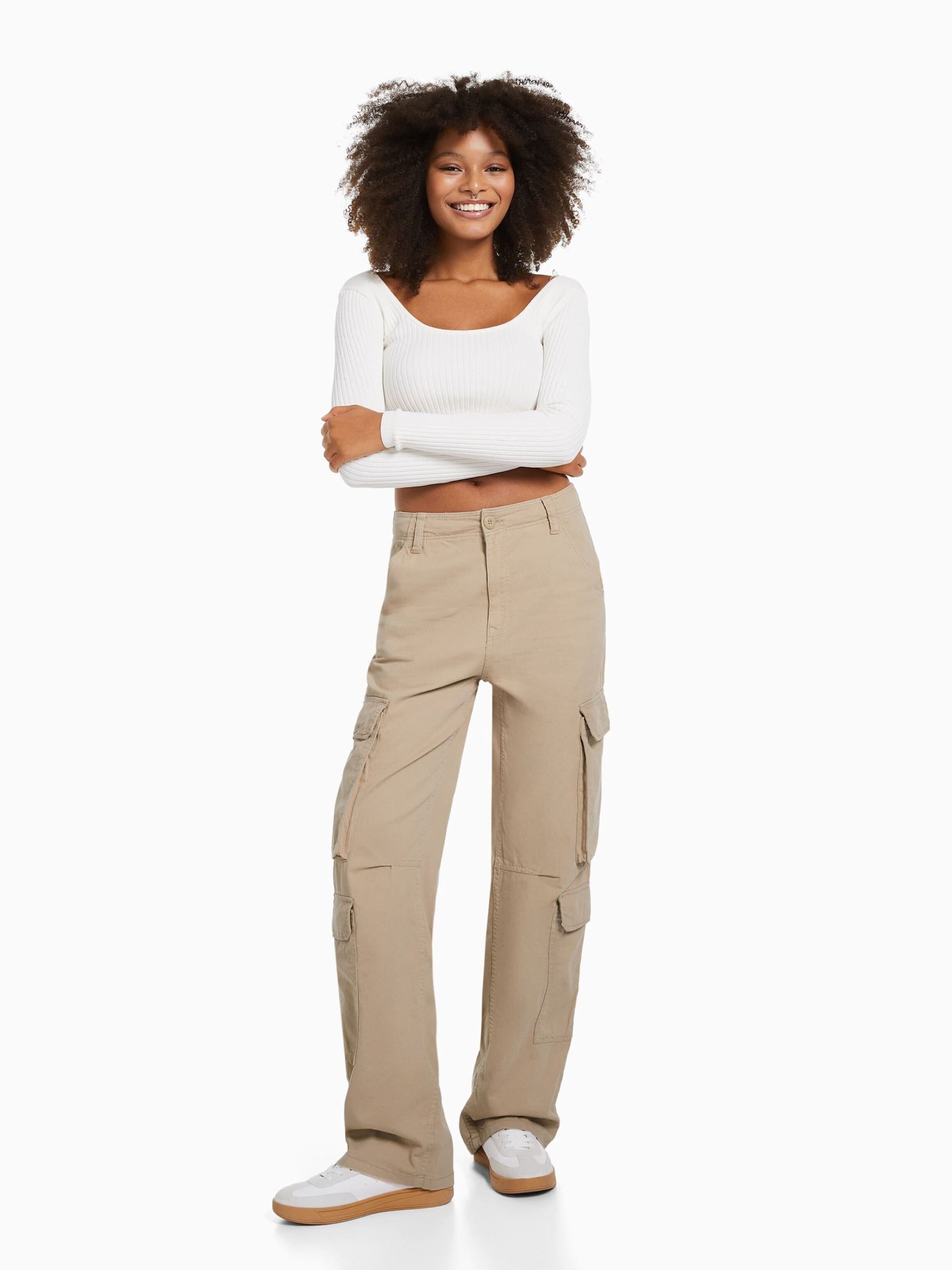 Adjustable multi-pocket twill cargo pants