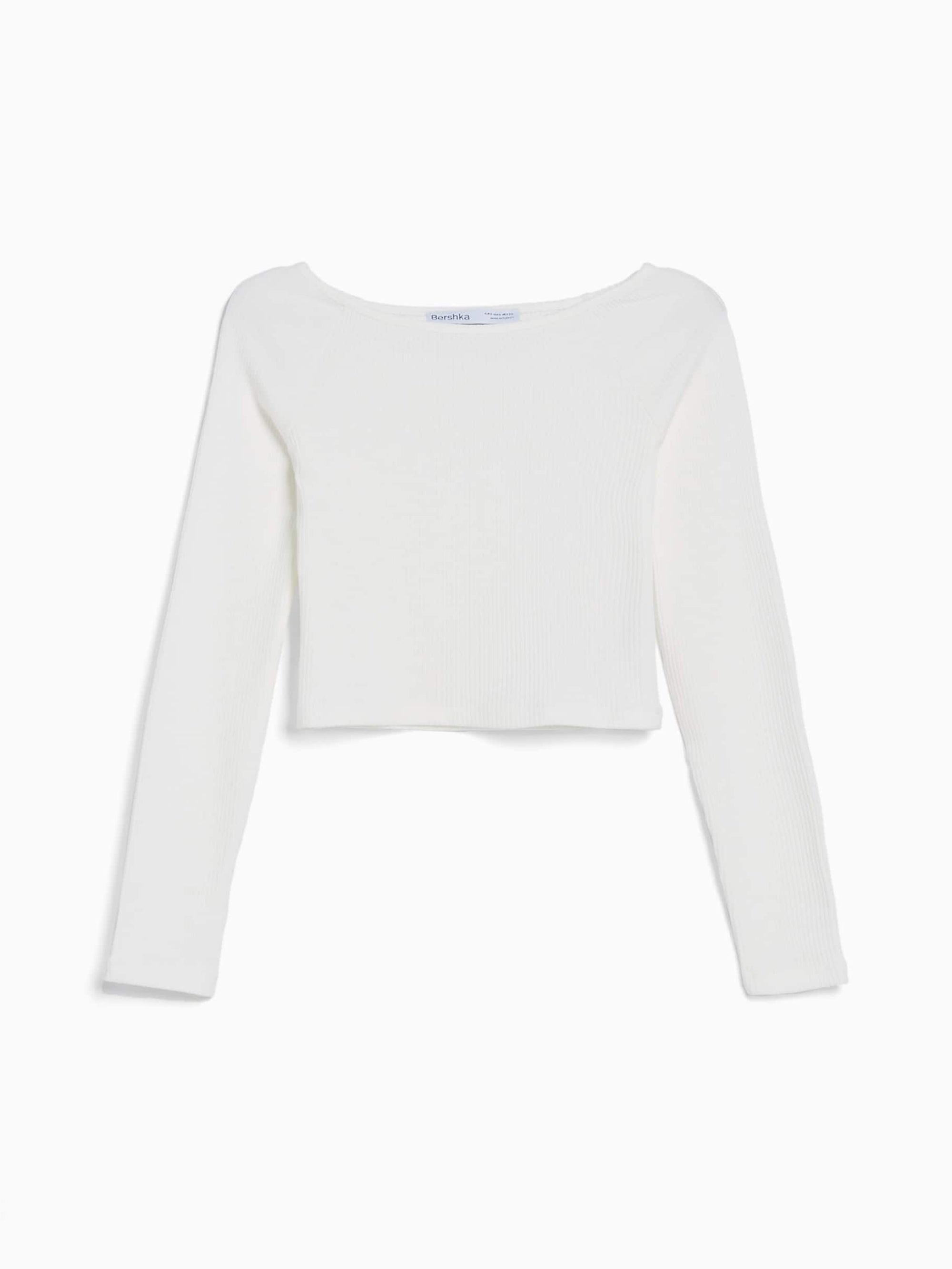 Striped long sleeve T-shirt with boat neck