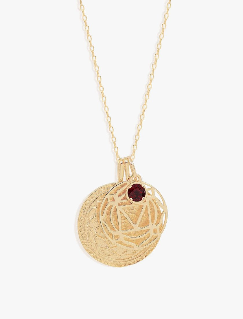 Solid Gold Small Round Necklace