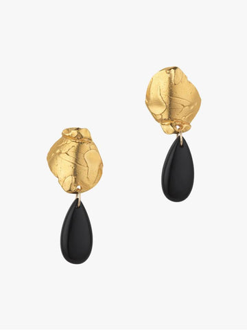 Tulip Dangles - aqua black