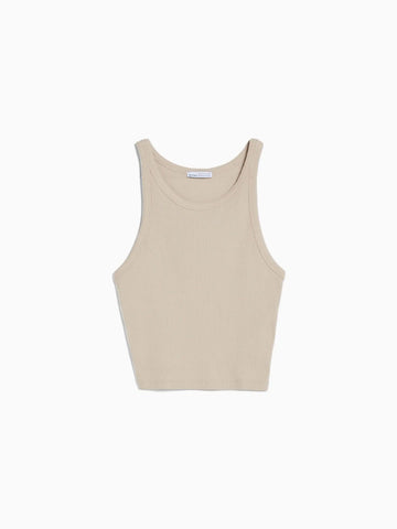 Sleeveless ribbed T-shirt