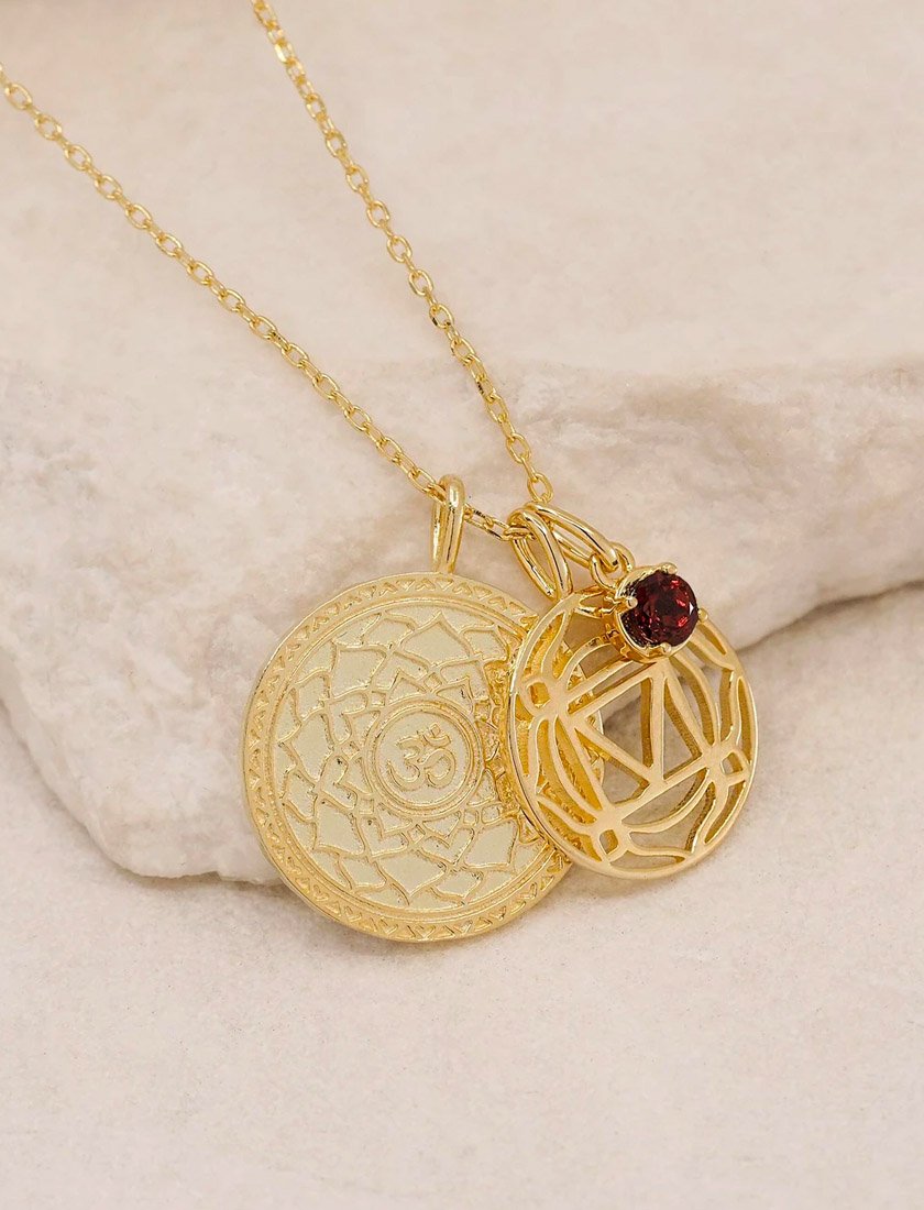 Solid Gold Small Round Necklace