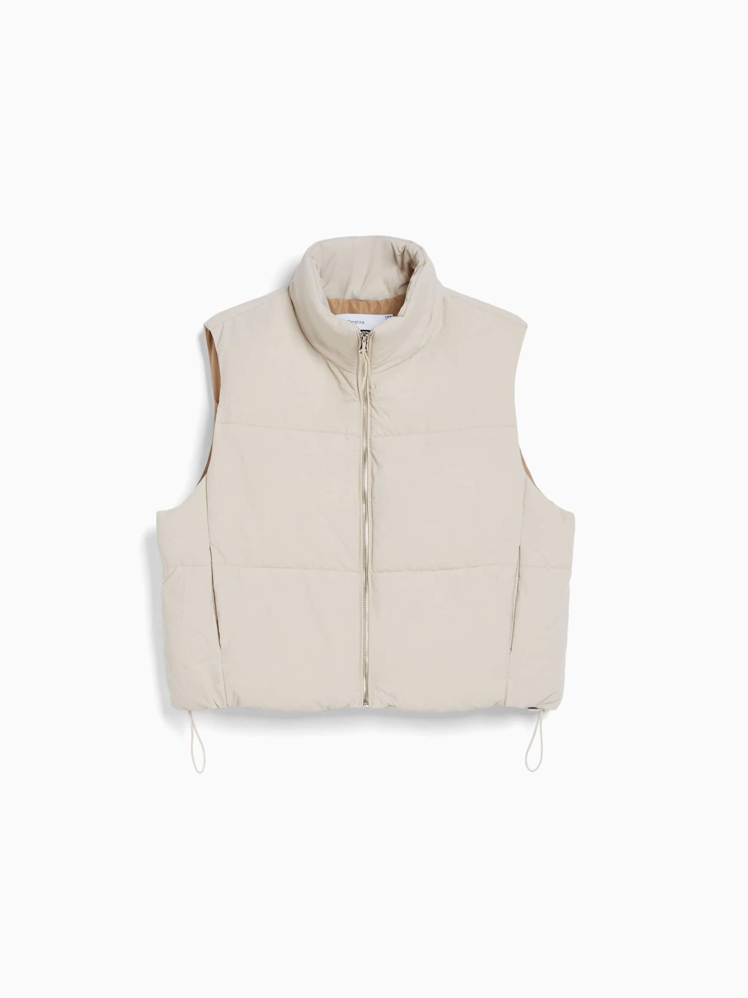 Lined nylon effect puffer vest